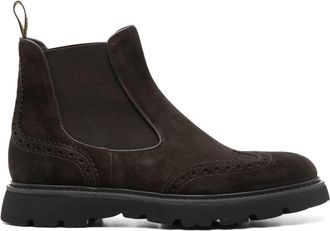 Doucal's brogue-trim ankle boots - men - Calf Leather/Fabric/Rubber/Calf Suede/Fabric - 41 - Brown