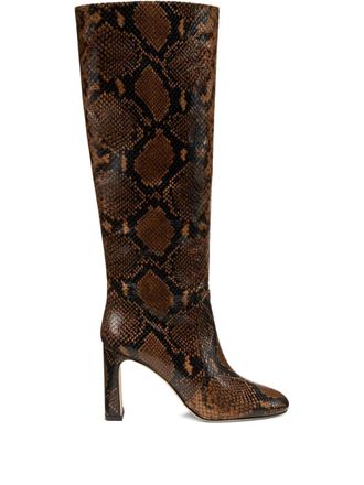 Stuart Weitzman Stivali con effetto pelle di serpente - Marrone