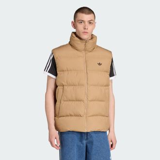 adidas Originals Mens Tonal Puffer Vest - Brown - Size X-Small