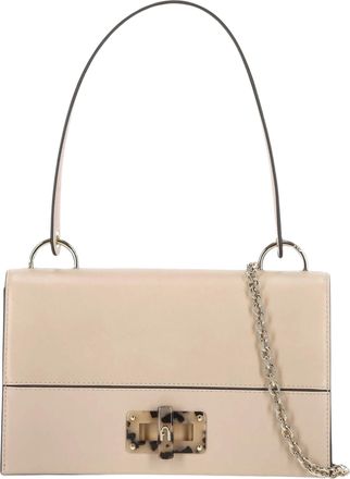 Furla Rectangular Fine Grain Leather Crossbody Bag with Gold-Colored Hardware