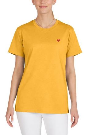 Dalix Womens Pixel Heart Jersey Relaxed Tee in Gold at Nordstrom, Size Xx-Large