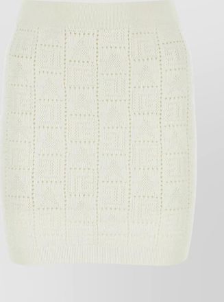 Balmain mini skirt with elastic waistband and geometric knit pattern