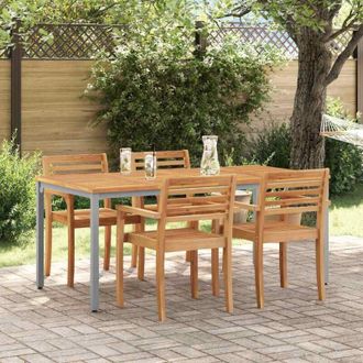 vidaXL vidaXL Tavolo da Esterno Naturale e Grigio 180 x 90 x 75 cm
