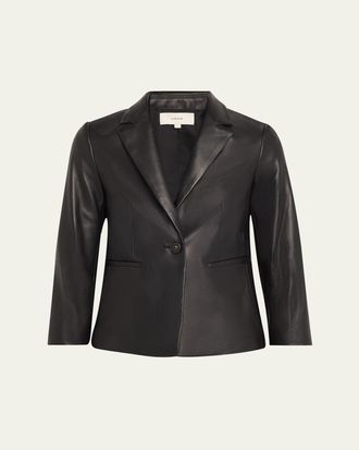 Vince Shrunken Leather Blazer
