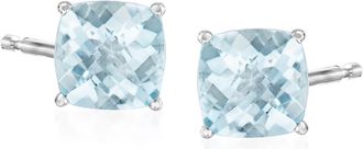 Ross-Simons Aquamarine Stud Earrings in 14kt White Gold