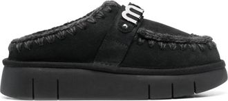 Mou Zwarte Eskimo Slipper Sandalen - Dames - Slip ons - Zwart - 37 EU - Schoenen