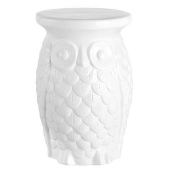 Jonathan Y Designs Groovy Owl 17.5 Ceramic Garden Stool in White at Nordstrom