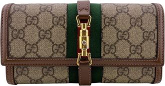 Gucci Brown Leather Long Wallet (Bi-Fold) (Pre-Owned)