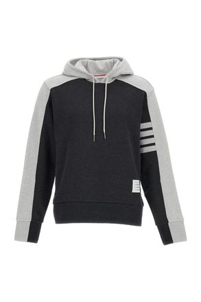 Thom Browne Grey Cotton 4-Bar Hoodie