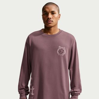 Nike Mens Nike Sportswear Long-Sleeve T-Shirt in Purple | IO2448-502