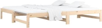 vidaXL Pull-out Day Bed without Mattress 2x(90x190) cm Solid Wood Pine vidaXL