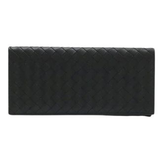 Bottega Veneta Pre-owned Wallets, female, Black, Size: ONE SIZE Pre-owned Intrecciato Long Bifold Wallet