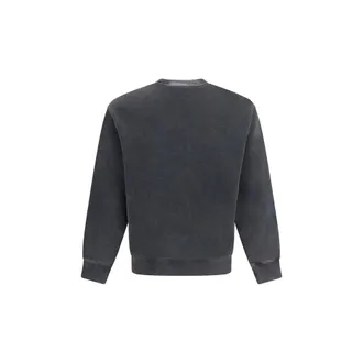 Maison Kitsun&eacute; Fox Head-Embroidered Cotton Sweatshirt - Gray