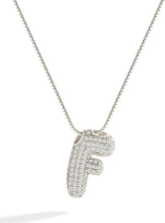 Mint & Lily Pave Bubble Initial Necklace in Silver /Letter F at Nordstrom