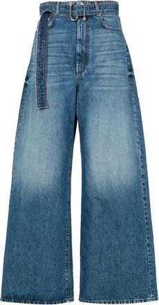 Sportmax Oversized Jeans met Riem - Dames - Loose Fit Jeans - Blauw - W27 - Katoen - Jeans
