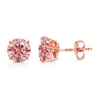 Vir Jewels 2 cttw Pink Lab Grown Diamond Stud Earrings in 14K Gold With Push Backs For Women
