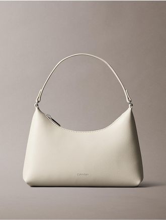 Calvin Klein Womens Foil Logo Small Shoulder Bag - White