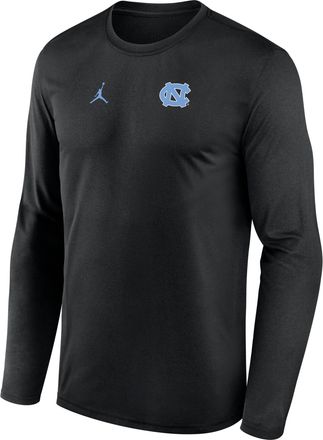 Nike Mens North Carolina Sideline Legend Small Logo Jordan Brand Dri-FIT College Long-Sleeve T-Shirt in Black | 0JTJ00ANCN-HE3