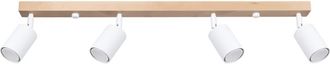 Sollux Lighting Lámpara de techo madera blanca acero/madera alt. 117 cm