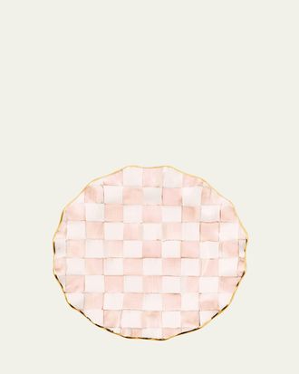 MacKenzie-Childs Rosy Check Ceramic Fluted Dinner Plate