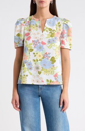Sugarlips Kayla Floral Print Top in Cream-Multi at Nordstrom, Size X-Small