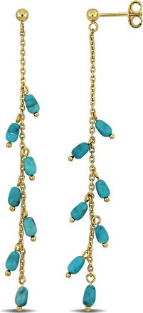 Mimi & Max 3 3/4ct TGW Composite Light Blue Turquoise Curb Link Chain Drop Earrings Yellow Silver