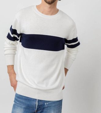 Rails Delmar Surf Sweater In White/navy