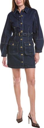 House Of Harlow House Of Harlow 1960 Cassian Lantern Sleeve Denim Shirtdress
