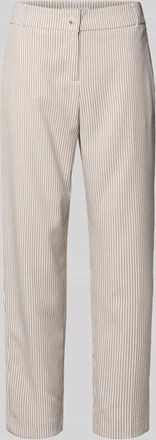 Christian Berg Hose aus Seersucker in verk&uuml;rzter Passform in Kitt, Gr&ouml;&szlig;e 34
