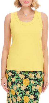 Karen Kane Scoop Neck Rib Tank in Lemon at Nordstrom, Size X-Large