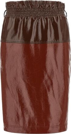 Saint Laurent Maroon Paper-Bag Skirt