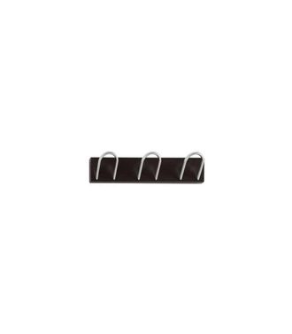 HERDASA Percha Mod. 217 De Pared 3 Colgadores Cromo Satinado Varios Colores A Elegir 9 Cm(alto)43 Cm(ancho)8 Cm(largo) Color Wengue