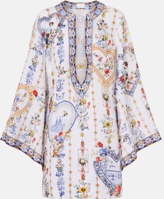 Camilla Caftano in lino con stampa