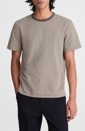 Madewell Allday Garment Dyed Cotton T-Shirt in Stripe Pelican Green at Nordstrom, Size Xx-Large