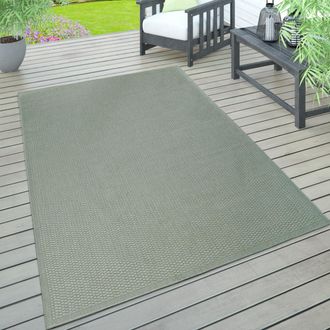 Paco Home Paco Home - Alfombra Interior Exterior Terraza Balc&oacute;n Intemperie Lisa Estructura Verde, 120x160 Cm