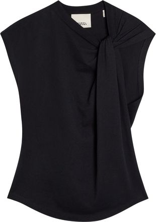 Isabel Marant Nayda Twisted Cotton T-shirt - Black - XS (UK6 / XS)