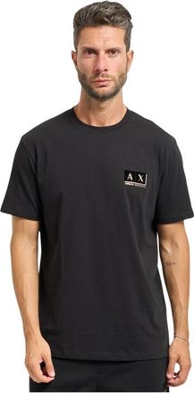 A|X Armani Exchange Zwart T-shirt met borstlogo - Heren - T-shirts - Zwart - S - Katoen - Tops