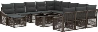 vidaXL Conjunto De Sof&aacute;s De Jard&iacute;n 13 Uds. Gris Y Gris Oscuro Vidaxl