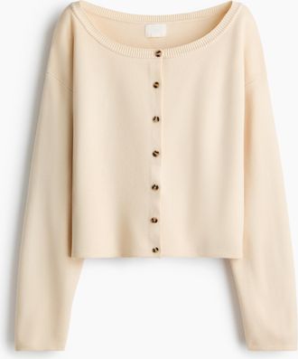 H&M Off-Shoulder-Cardigan - Beige