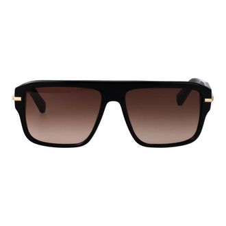 Ferragamo Square Acetate Sunglasses - male - Ferragamo - Sunglasses - Black - 59 MM - Accessories