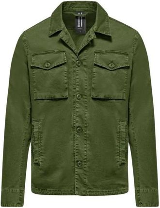 Bomboogie Giubbotto in gabardina stretch - Heren - Zomerjassen - Groen - M - Katoen - Jassen