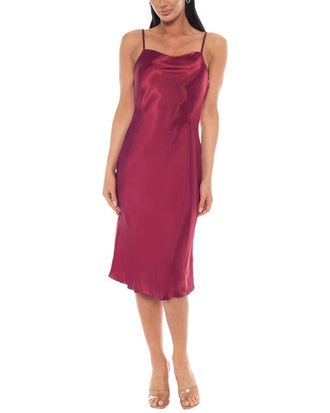Bebe Scoop Neck Satin Midi Dress