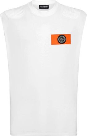 Plein Sport Tanktop - Heren - Sportshirts - Wit - 2XL - Katoen - Fitness
