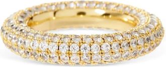 Luv AJ Pave Amalfi ring - women - Swarovski Crystal/Brass - 6 - Gold