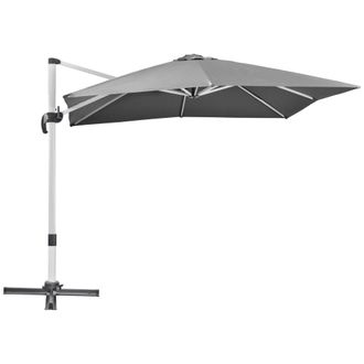 OUTSUNNY 3 x 3(m) Cantilever Roma Parasol Garden Umbrella with Cross Base Grey | TJ Hughes
