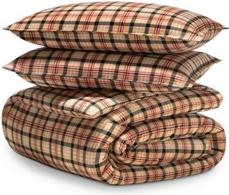 Bare Home 100% Cotton Flannel Duvet Cover & Sham Set in Red Lodge Plaid at Nordstrom, Size California King