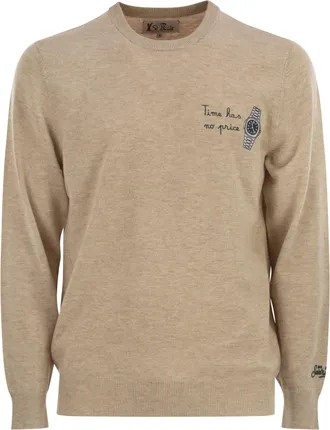 MC2 Saint Barth Heron Crew Neck Jumper With Embroidery On The Chest