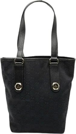 Gucci Pre-owned Tote Bags, female, Black, Size: ONE SIZE Pre-owned Canvas Tote