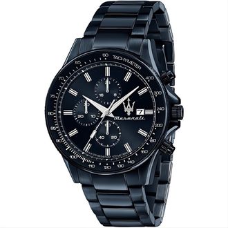 Maserati R8873640023 Sfida Chronograph Blue Dial Mens Watch Stainless Steel - One Size