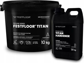 OEM Festfloor Titan 10 Kg + 1,6 Kg - Microcemento Duro Tt9002gw Titan Gris Blanco